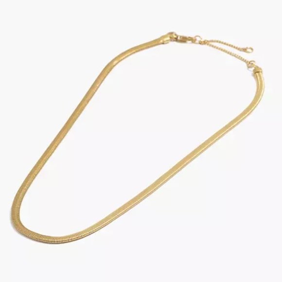 Madewell Herringbone Chain Necklace, Vintage Gold